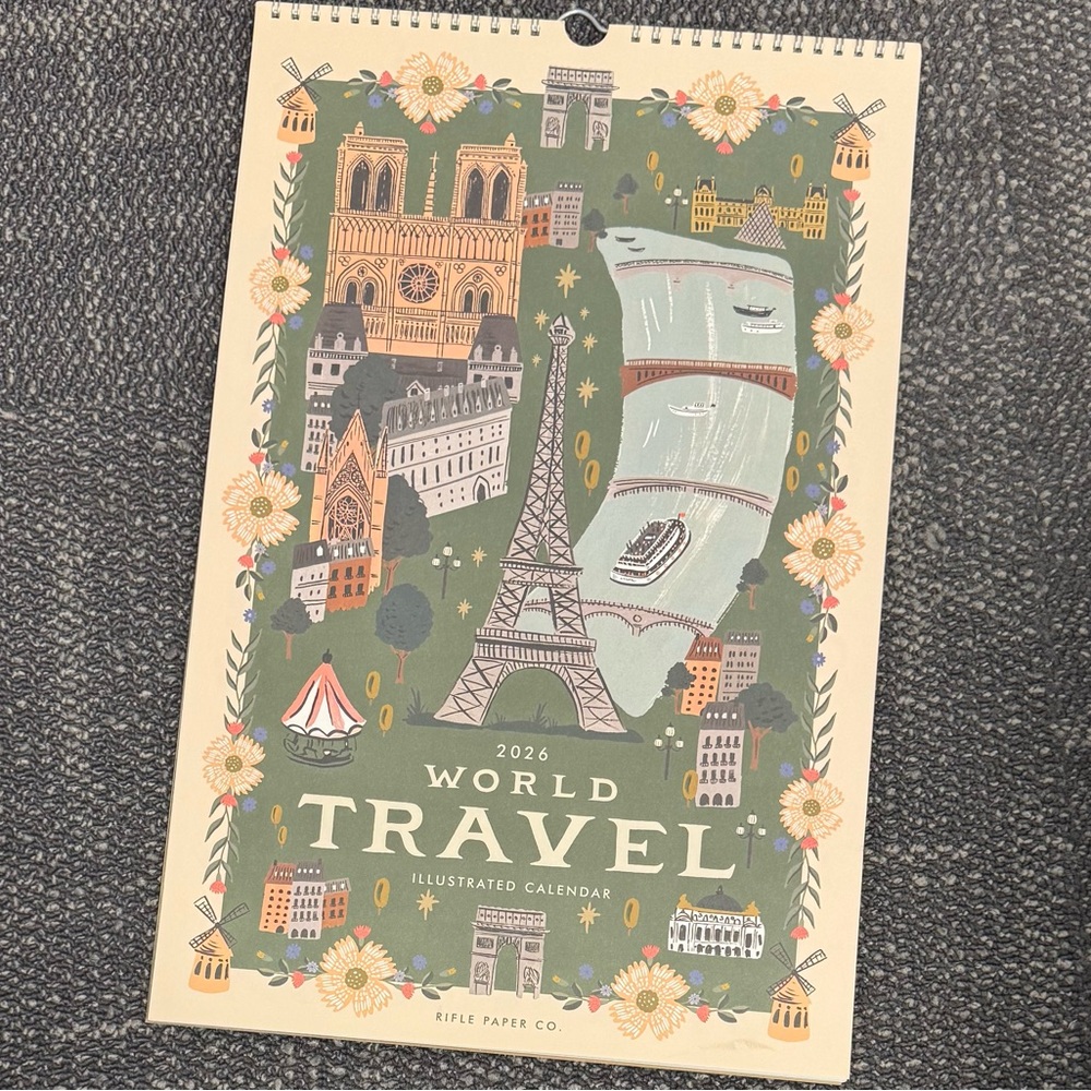Rifle Paper Co. Illustrated World Travel Calendar 2026